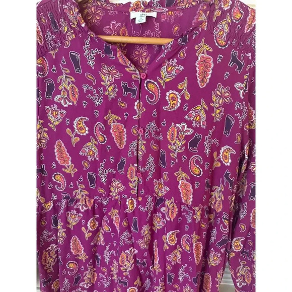 Dip Girls XL Size 16 Purple Paisley Cat Dress - Picture 2 of 2